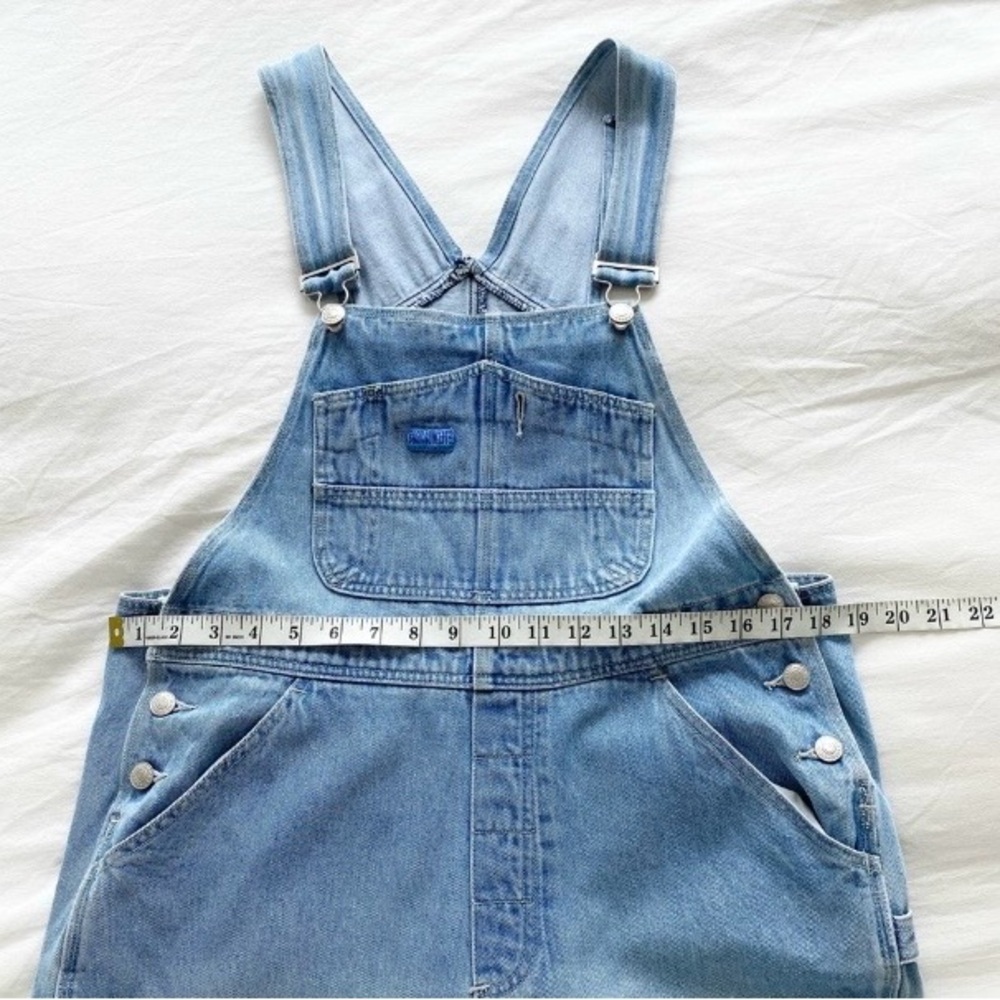 VINTAGE 90s Light Denim Baggy Overalls - Picture 6 of 10